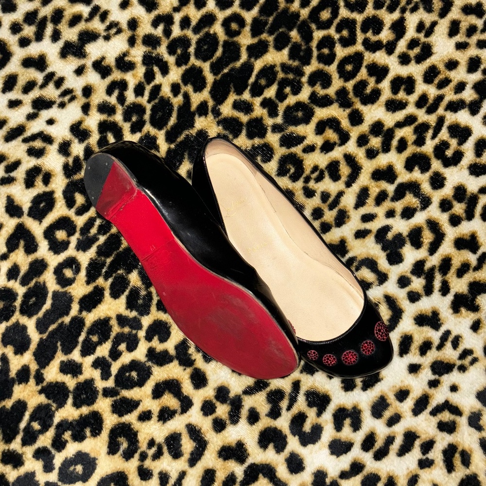 christian louboutin red bottom black ballet flat (limited time SALE)